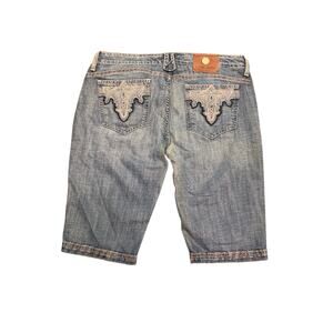 Antik Denim DIstressed Longer Length‎ Shorts Womens size 32 NWT